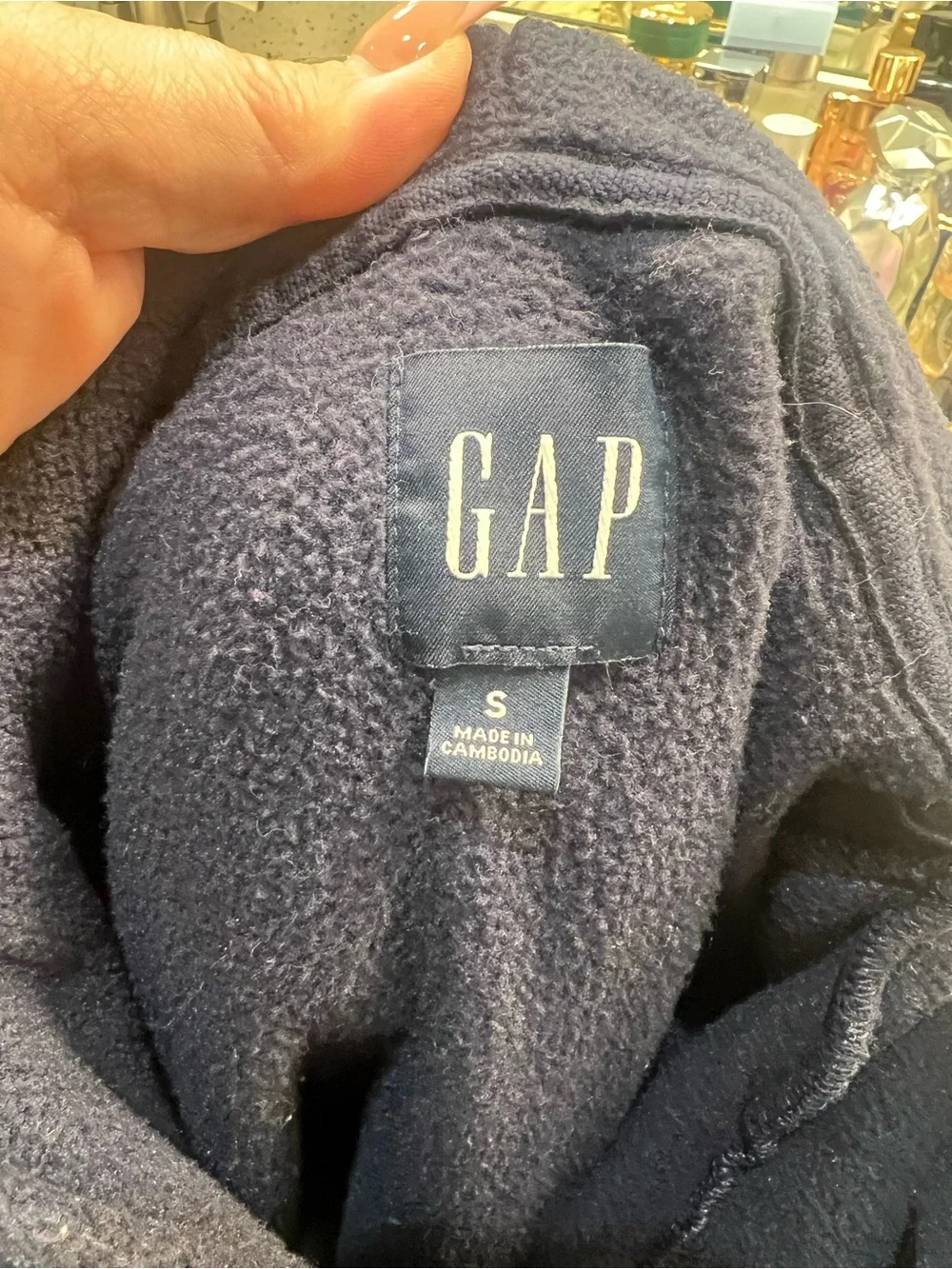 GAP Navy Crewneck Hoodie with White Applique